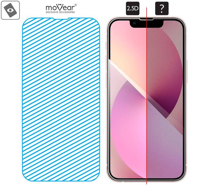 2 pcs. | moVear GLASS mSHIELD 2.5D for Apple iPhone 13 Mini (5.4") (case friendly)