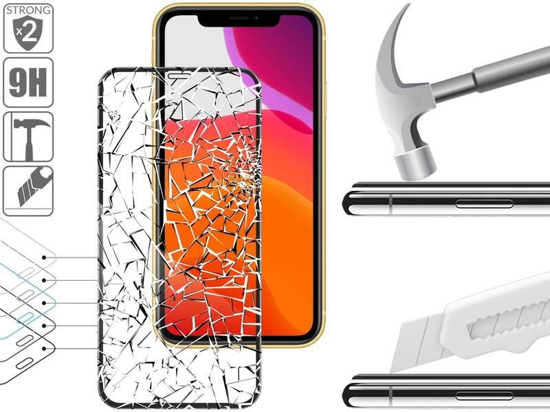 2 pcs. | moVear GLASS mSHIELD 3D PRO-E for Apple iPhone 11 / Xr (6.1") (case friendly)