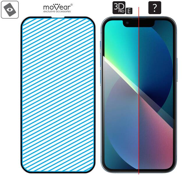 2 pcs. | moVear GLASS mSHIELD 3D PRO-E for Apple iPhone 13 Mini (5.4") (case friendly)