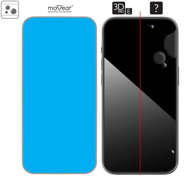 2 pcs. | moVear GLASS mSHIELD 3D PRO-E for Apple iPhone 14 Pro (6.1") (case friendly)