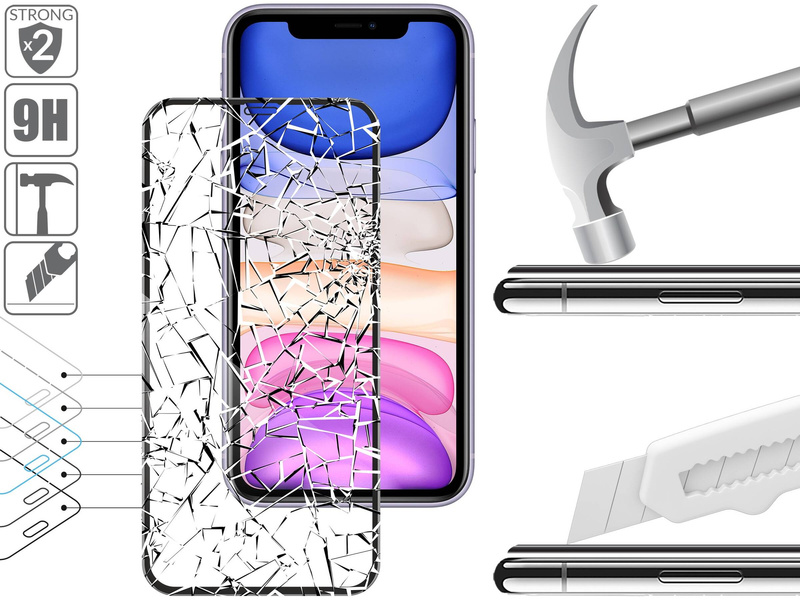 2 pcs. | moVear GLASS mSHIELD 3D PRO for Apple iPhone 11 / Xr (6.1") (full screen protection)