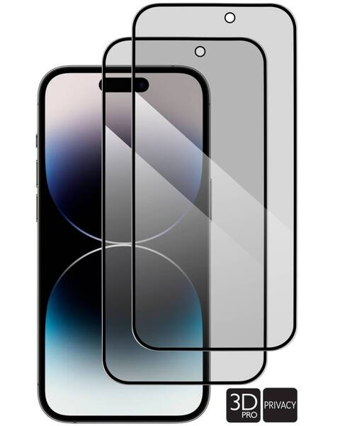 2 pcs. | moVear GLASS mSHIELD 3D PRO privacy for Apple iPhone 14 Pro (6.1") | (Privatizing)