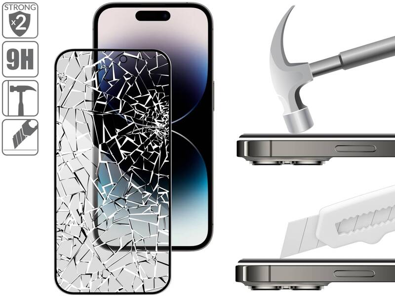 2 pcs. | moVear GLASS mSHIELD 3D PRO privacy for Apple iPhone 14 Pro (6.1") | (Privatizing)