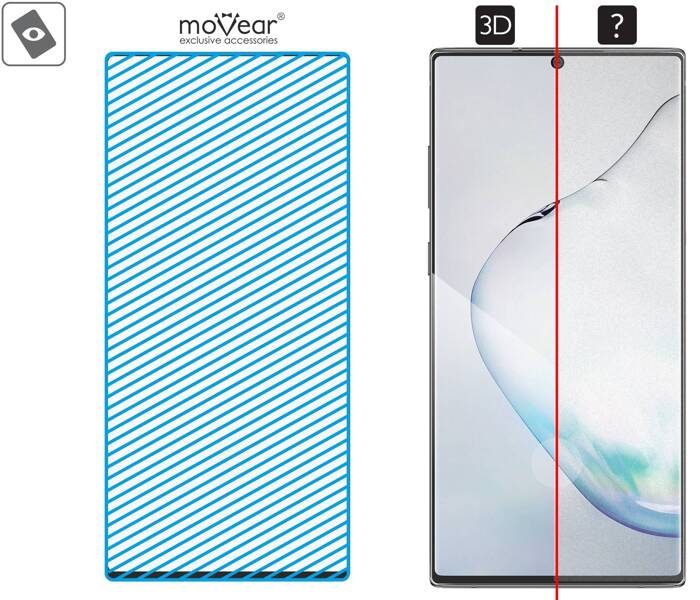 2 pcs. | moVear GLASS mSHIELD 3D for Samsung Galaxy Note 10+ (Plus) (6.8") (full screen protection)