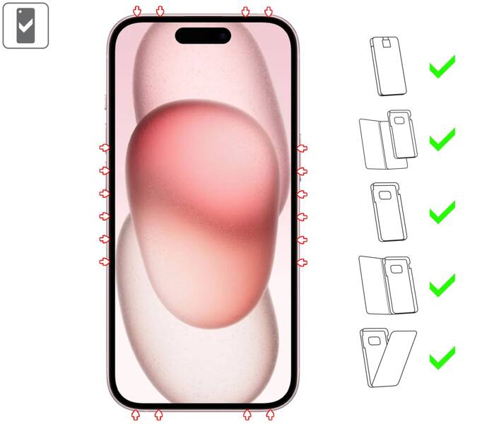 2 pcs. | moVear mBOX GLASS mSHIELD 2.5D MAX MATT for Apple iPhone 15 (6,1") (case friendly, Anti-reflective, with Applicator)