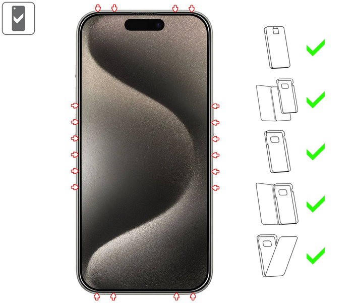 2 pcs. | moVear mBOX GLASS mSHIELD 2.5D MAX MATT for Apple iPhone 15 Pro (6.1") (case friendly, Anti-reflective, with Applicator)