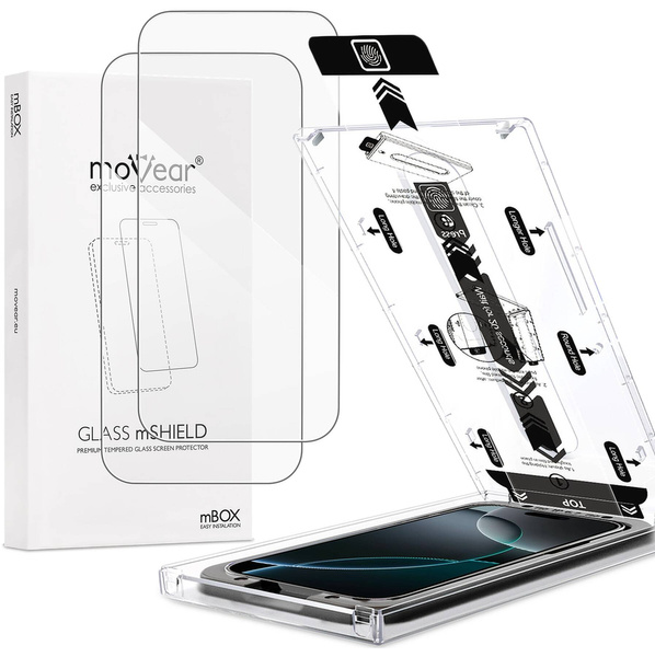 2 pcs. | moVear mBOX GLASS mSHIELD 2.5D for Apple iPhone 16 Pro Max (6.9") (easy installation)