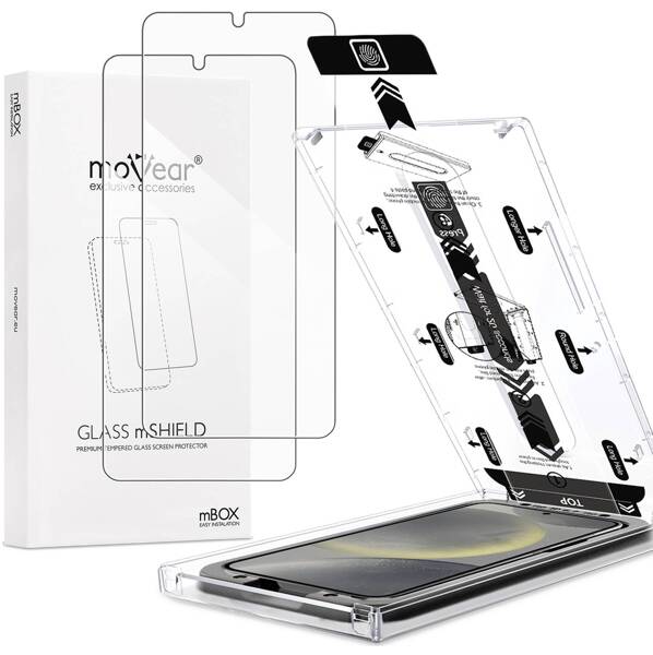 2 pcs. | moVear mBOX GLASS mSHIELD 2.5D for Samsung Galaxy S24 (6.2") (easy installation)