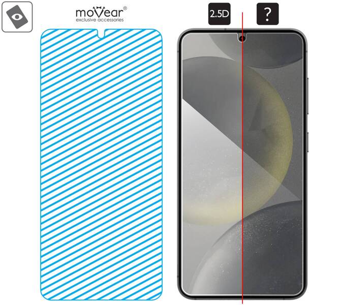 2 pcs. | moVear mBOX GLASS mSHIELD 2.5D for Samsung Galaxy S24 (6.2") (easy installation)