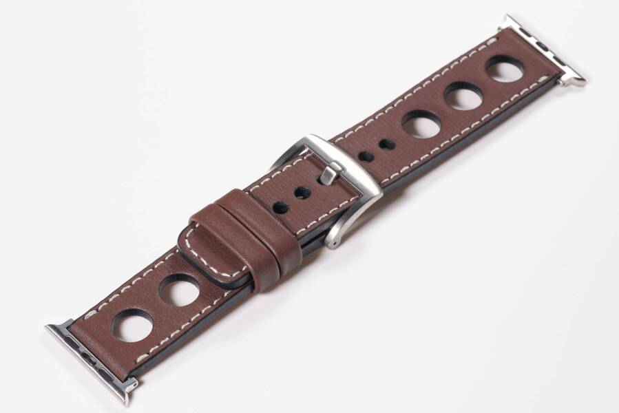 Leather watch strap