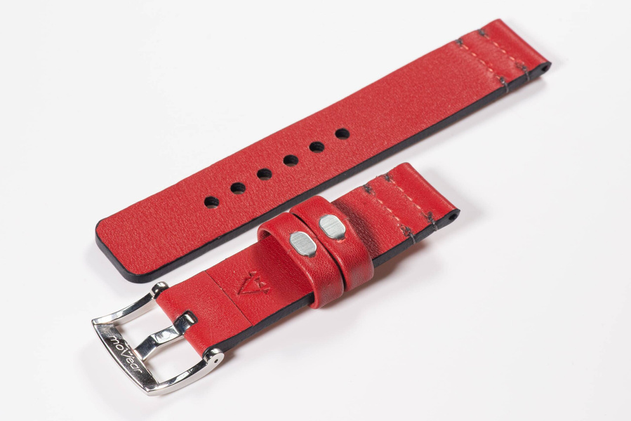 Leather watch strap