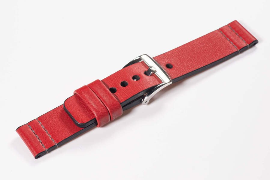 Leather watch strap