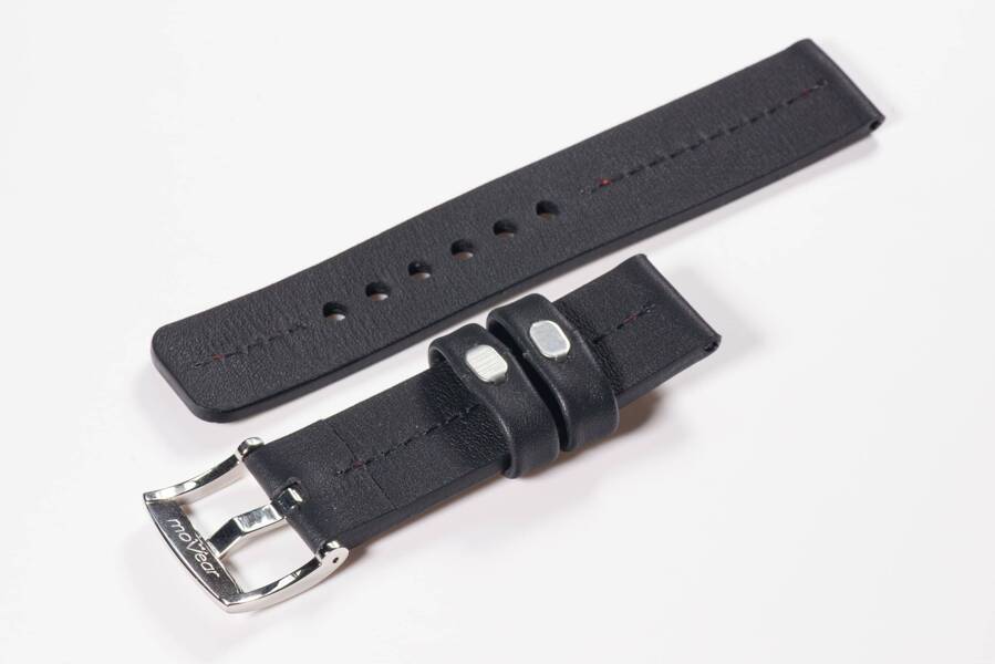 Leather watch strap