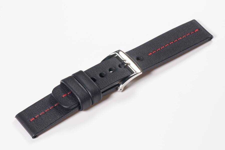 Leather watch strap