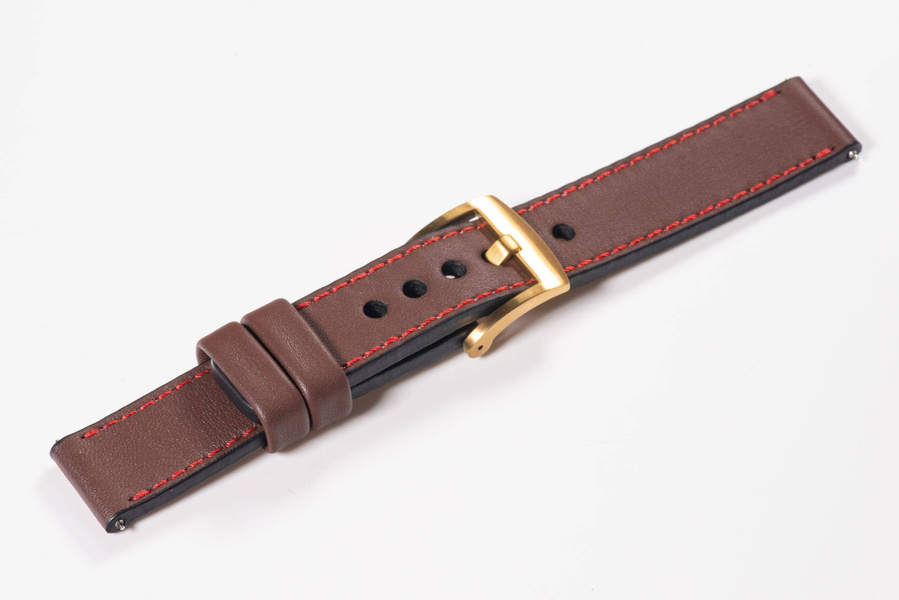 Leather watch strap