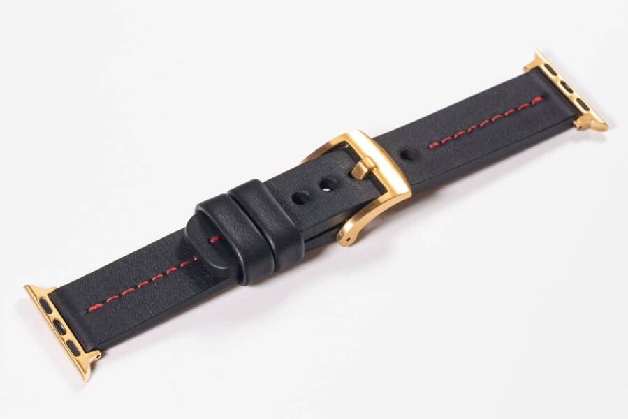 Leather watch strap