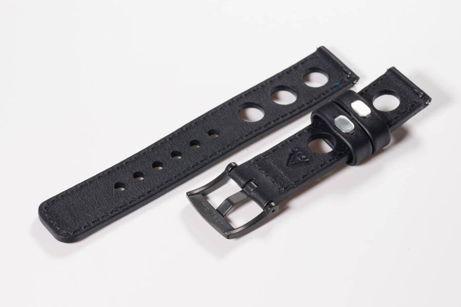 Leather watch strap