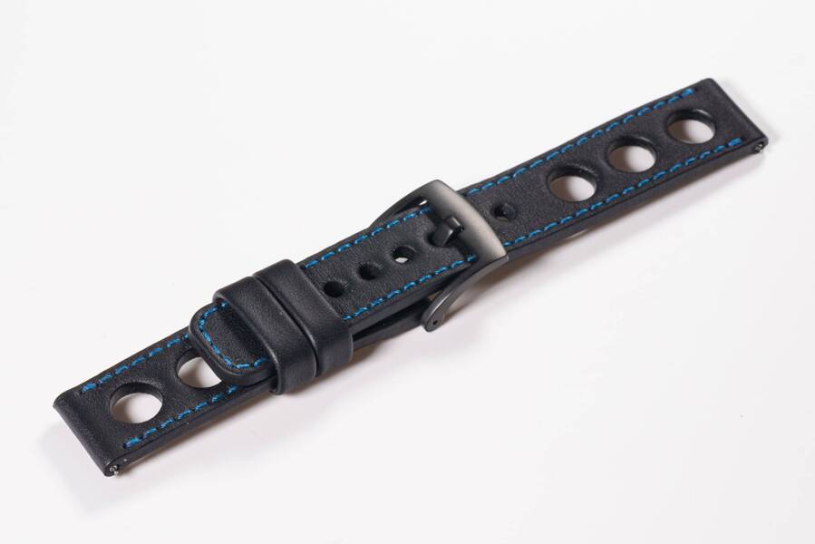 Leather watch strap