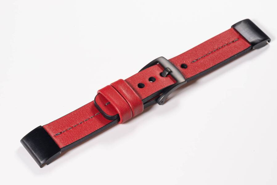 Leather watch strap