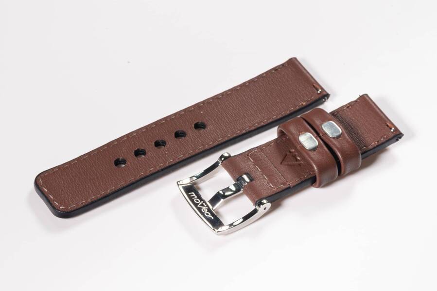 Leather watch strap