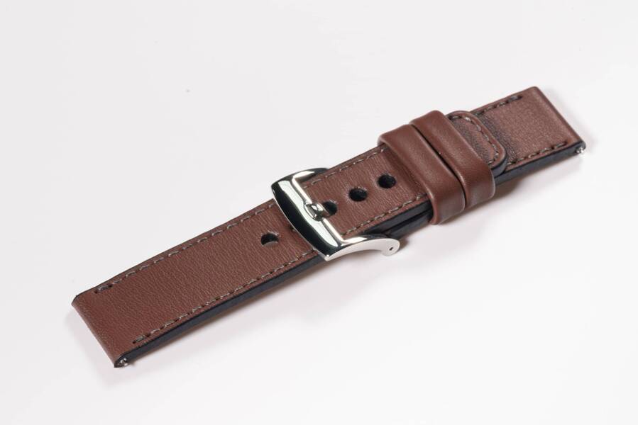 Leather watch strap