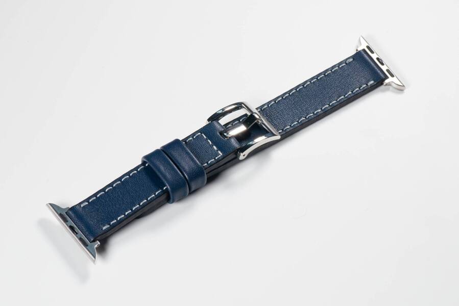 Leather watch strap