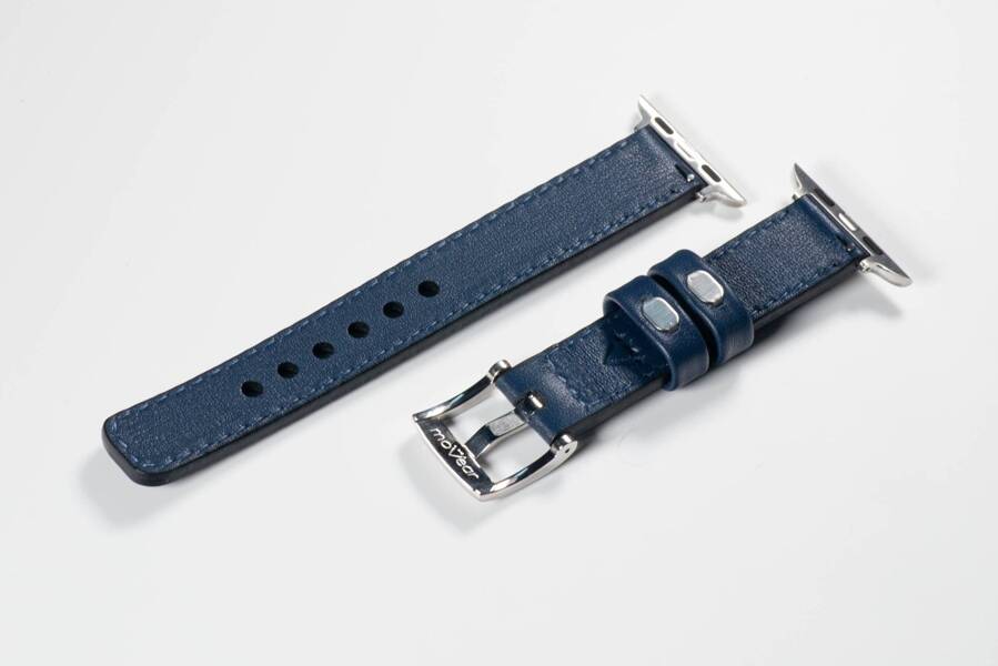 Leather watch strap