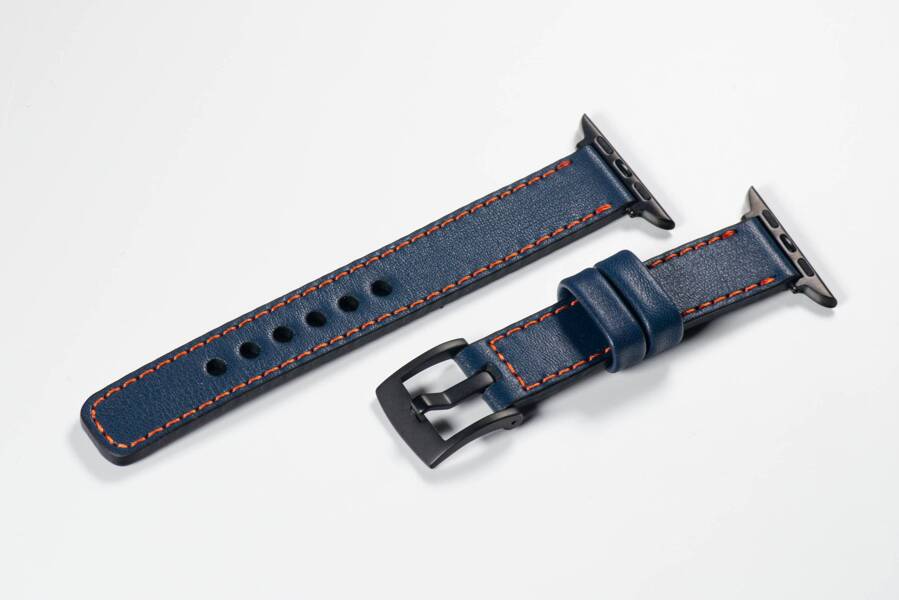 Leather watch strap