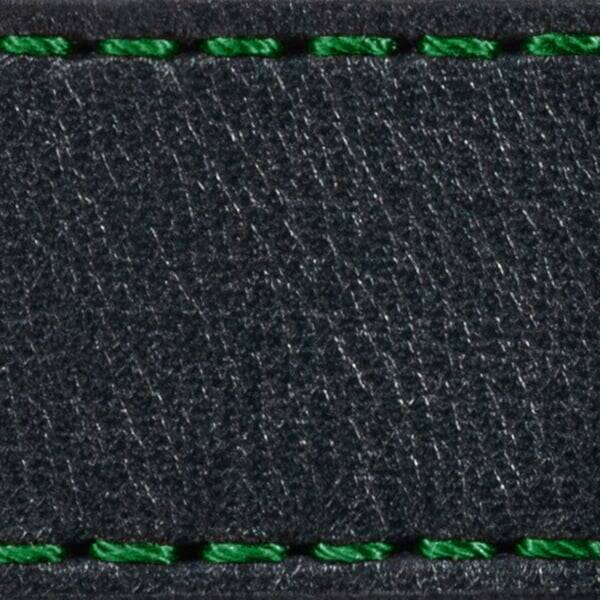 Strap C1 18mm | Black / Dark green thread | Leather parts without buckle