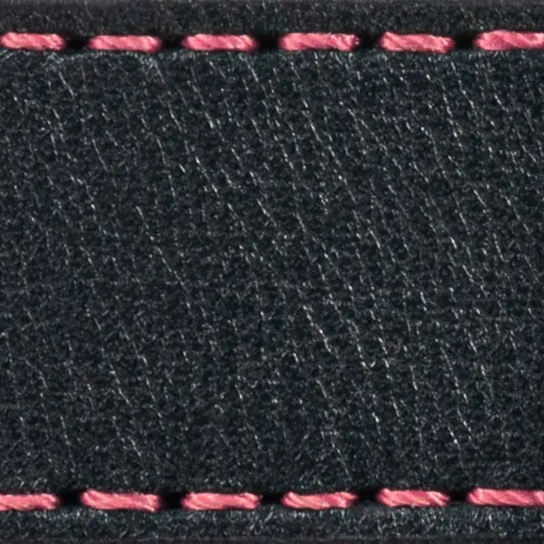 Strap C1 18mm | Black / Dark pink thread | Leather parts without buckle