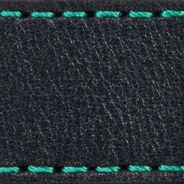 Strap C1 18mm | Black / Turquoise thread | Leather parts without buckle