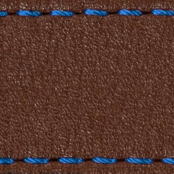 Strap C1 18mm | Dark brown / Blue thread | Leather parts without buckle