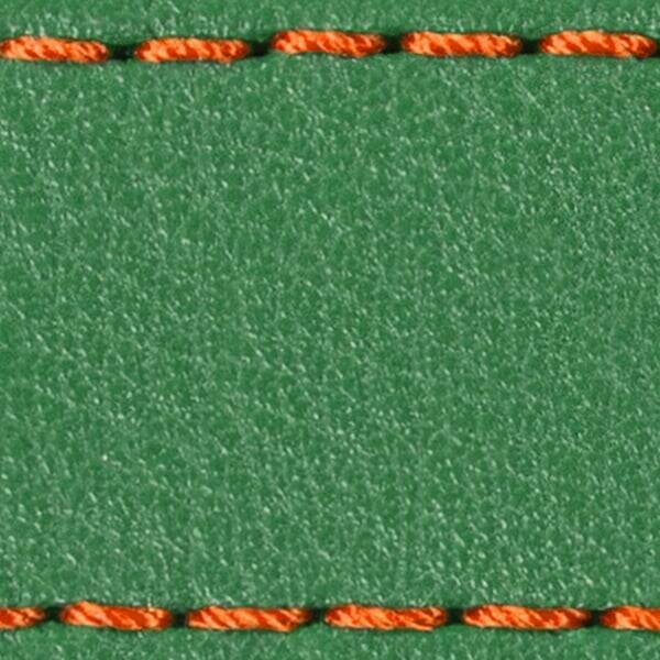 Strap C1 18mm | Green / Dark Orange thread | Leather parts without buckle