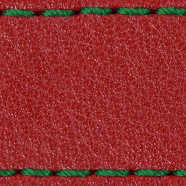 Strap C1 18mm | Scarlet red / Dark green thread | Leather parts without buckle