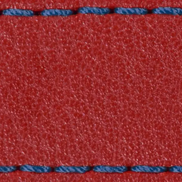 Strap C1 18mm | Scarlet red / Navy blue thread | Leather parts without buckle