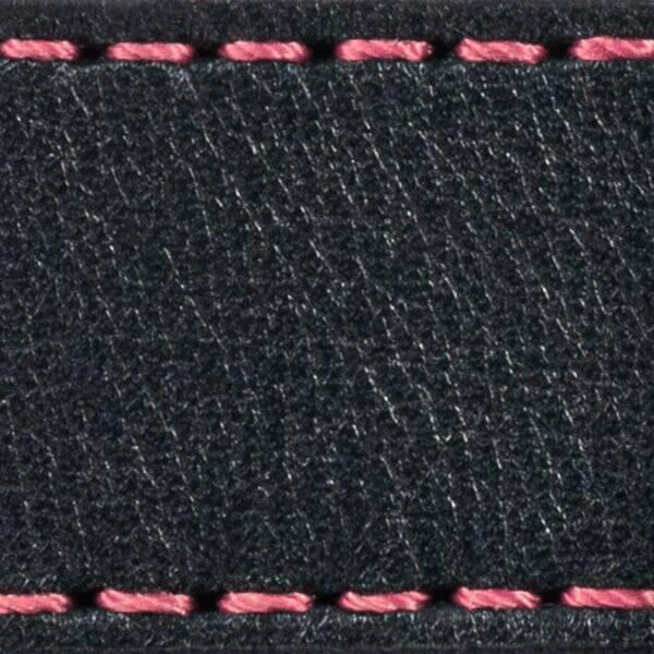 Strap C1 20mm | Black / Dark pink thread | Leather parts without buckle