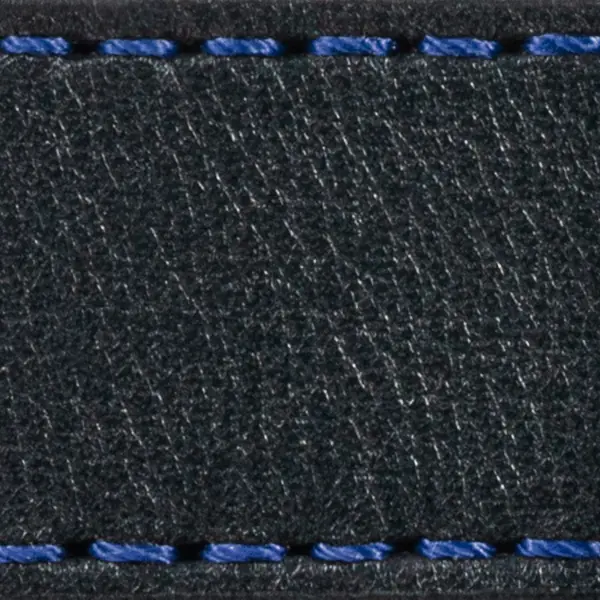 Strap C1 20mm | Black / Navy blue thread | Leather parts without buckle