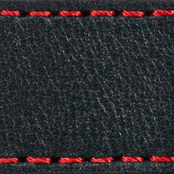 Strap C1 20mm | Black / Red thread | Leather parts without buckle