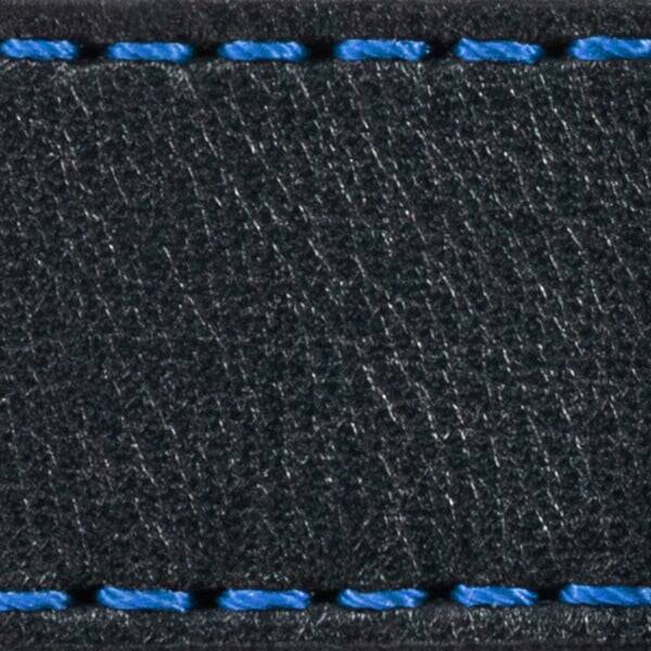 Strap C1 21mm | Black / Blue thread | Leather parts without buckle