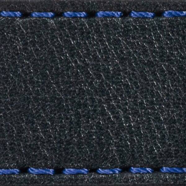 Strap C1 22mm | Black / Navy blue thread | Leather parts without buckle