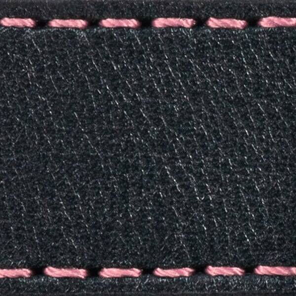 Strap C1 22mm | Black / Pink thread | Leather parts without buckle