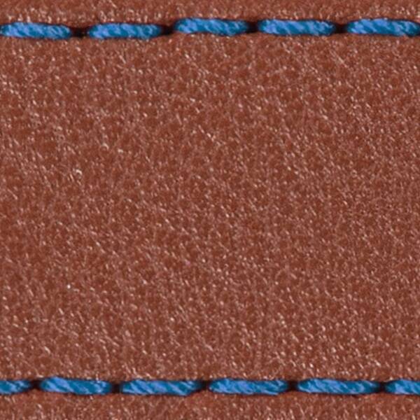 Strap C1 22mm | Brown / Blue thread | Leather parts without buckle