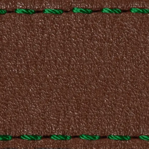 Strap C1 22mm | Dark brown / Dark green thread | Leather parts without buckle