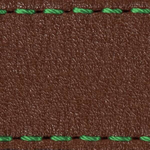 Strap C1 22mm | Dark brown / Green thread | Leather parts without buckle