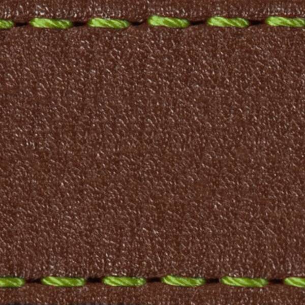 Strap C1 22mm | Dark brown / Lime thread | Leather parts without buckle