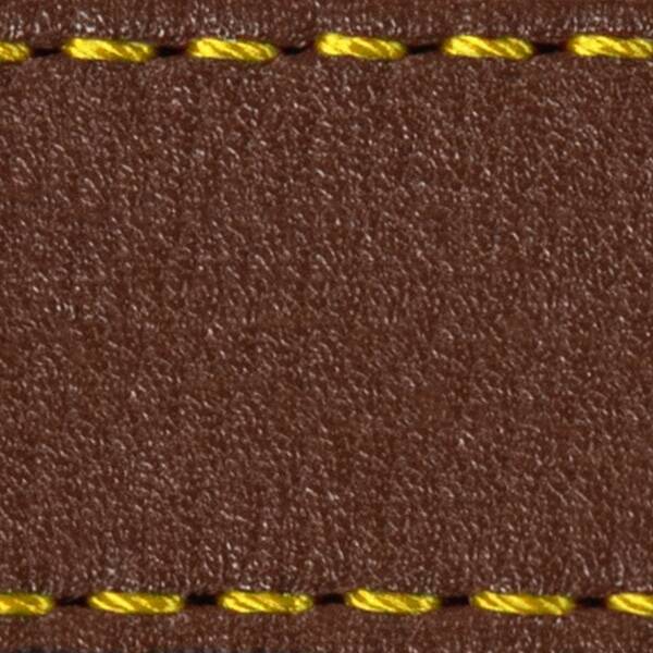 Strap C1 22mm | Dark brown / Yellow thread | Leather parts without buckle