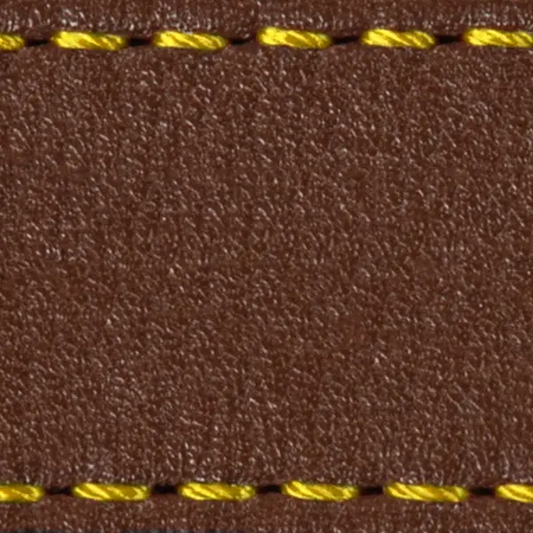 Strap C1 22mm | Dark brown / Yellow thread | Leather parts without buckle