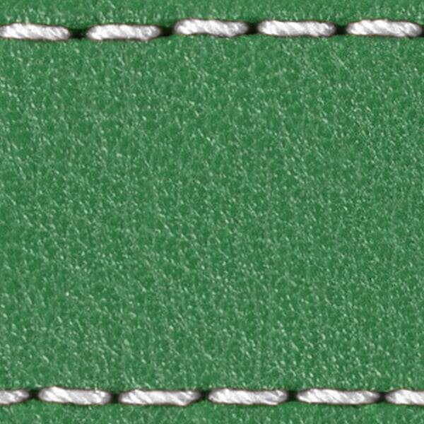 Strap C1 22mm | Green / White thread | Leather parts without buckle