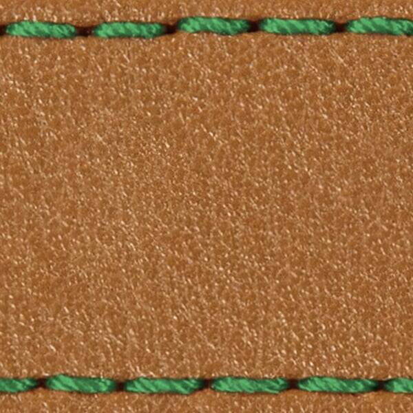 Strap C1 22mm | Light brown / Green thread | Leather parts without buckle