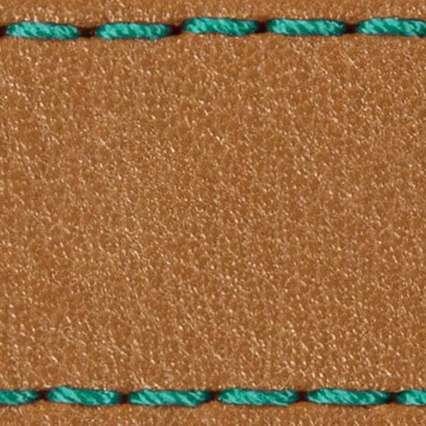 Strap C1 22mm | Light brown / Turquoise thread | Leather parts without buckle